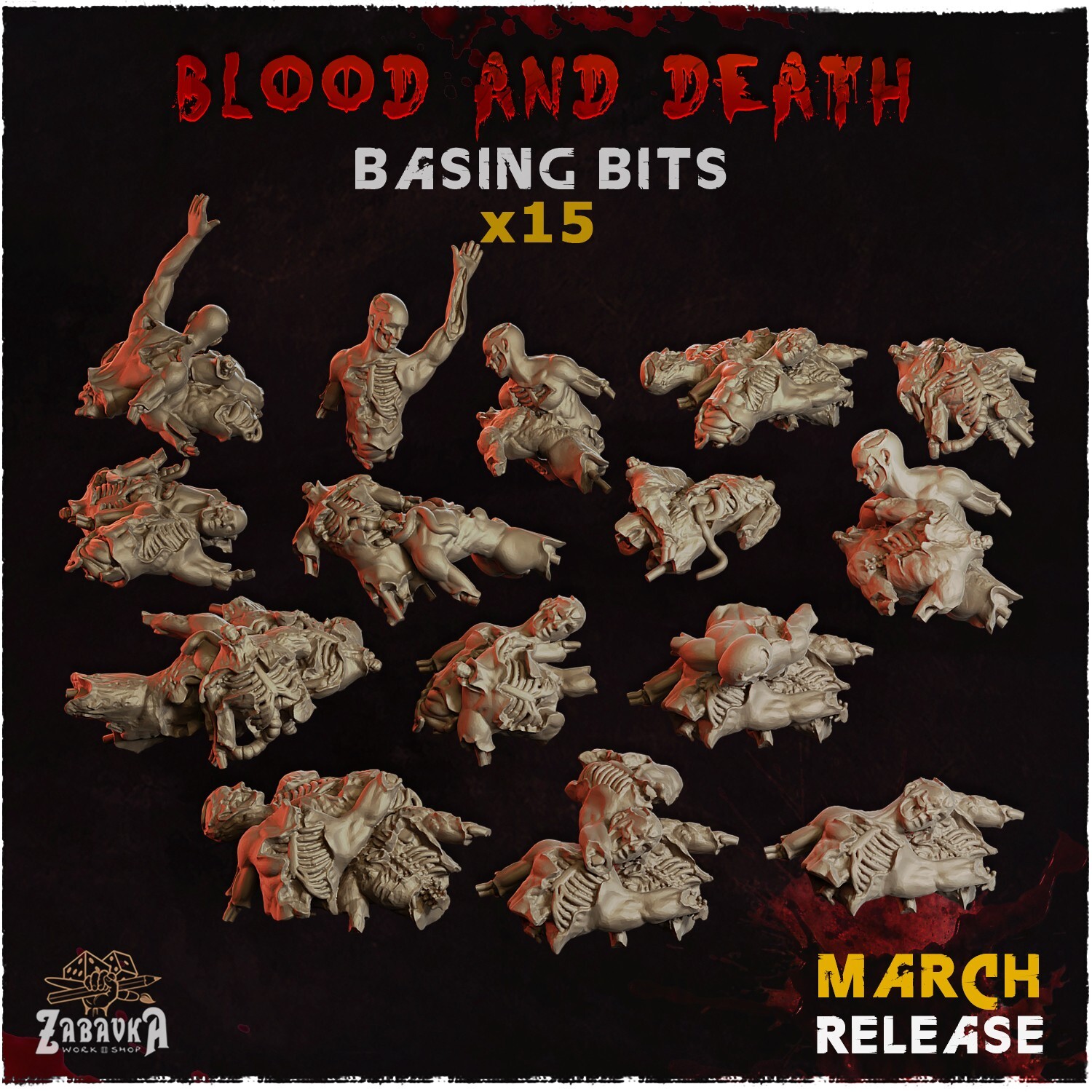Basing decoration bits   32mm scale.  corpse piles  horror and death