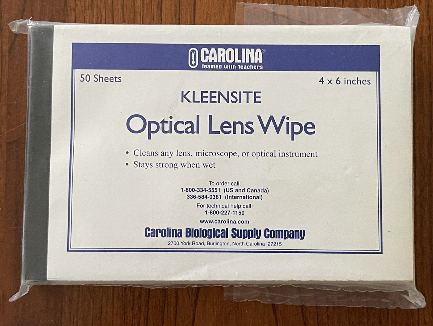 NEW KLEENSITE Lens, Microscope, Optical Wipes 4" x 6" 12 Books of 50 Sheets Each