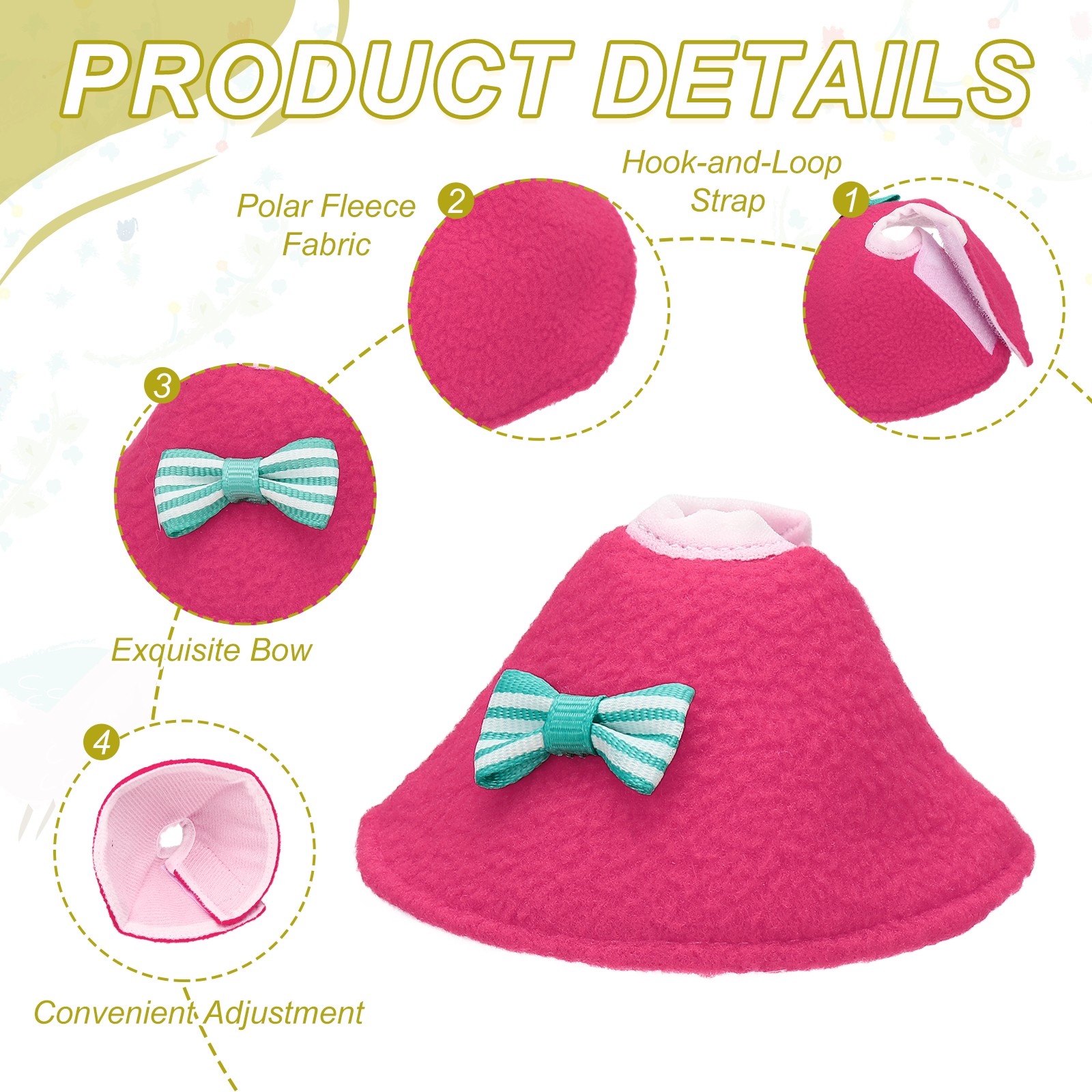 Bird Collars Bird Cone Collar Protective Cones (Pink, S, 3 Pcs)