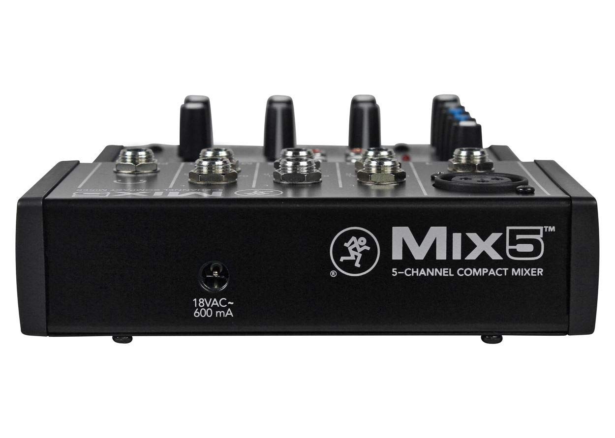 Mackie Mix5 5-Channel Compact Mixer, Black Mix5,
