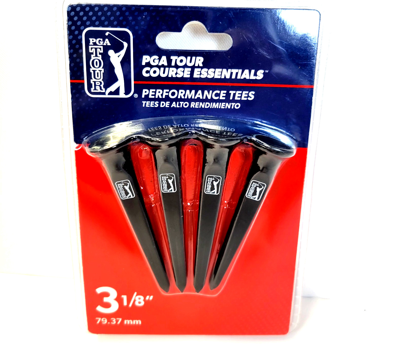 PGA TOUR Course Essentials Performance Plastic Golf Tees 3 1/8 In Multicolor New