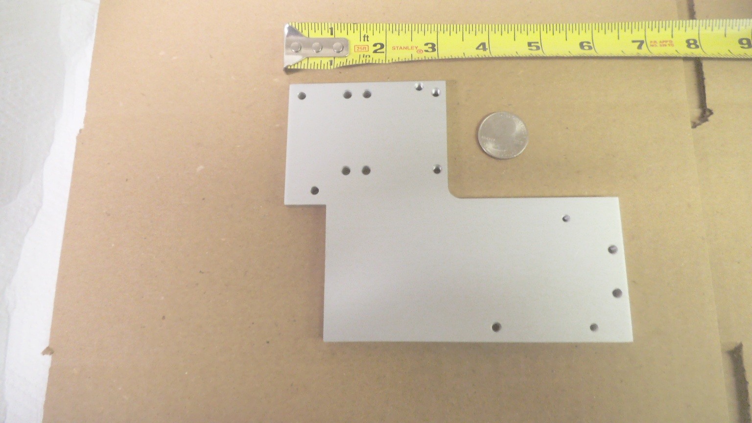 Aluminum bracket 6 x 4-3/4 x .256 thick