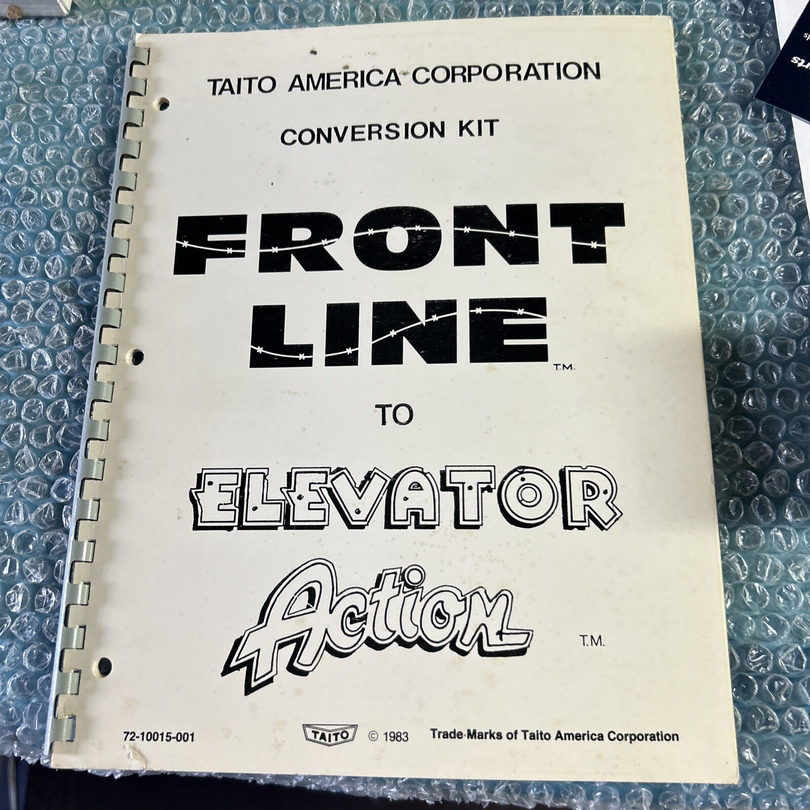 Original Front line to elevator action Taito Arcade video game manual