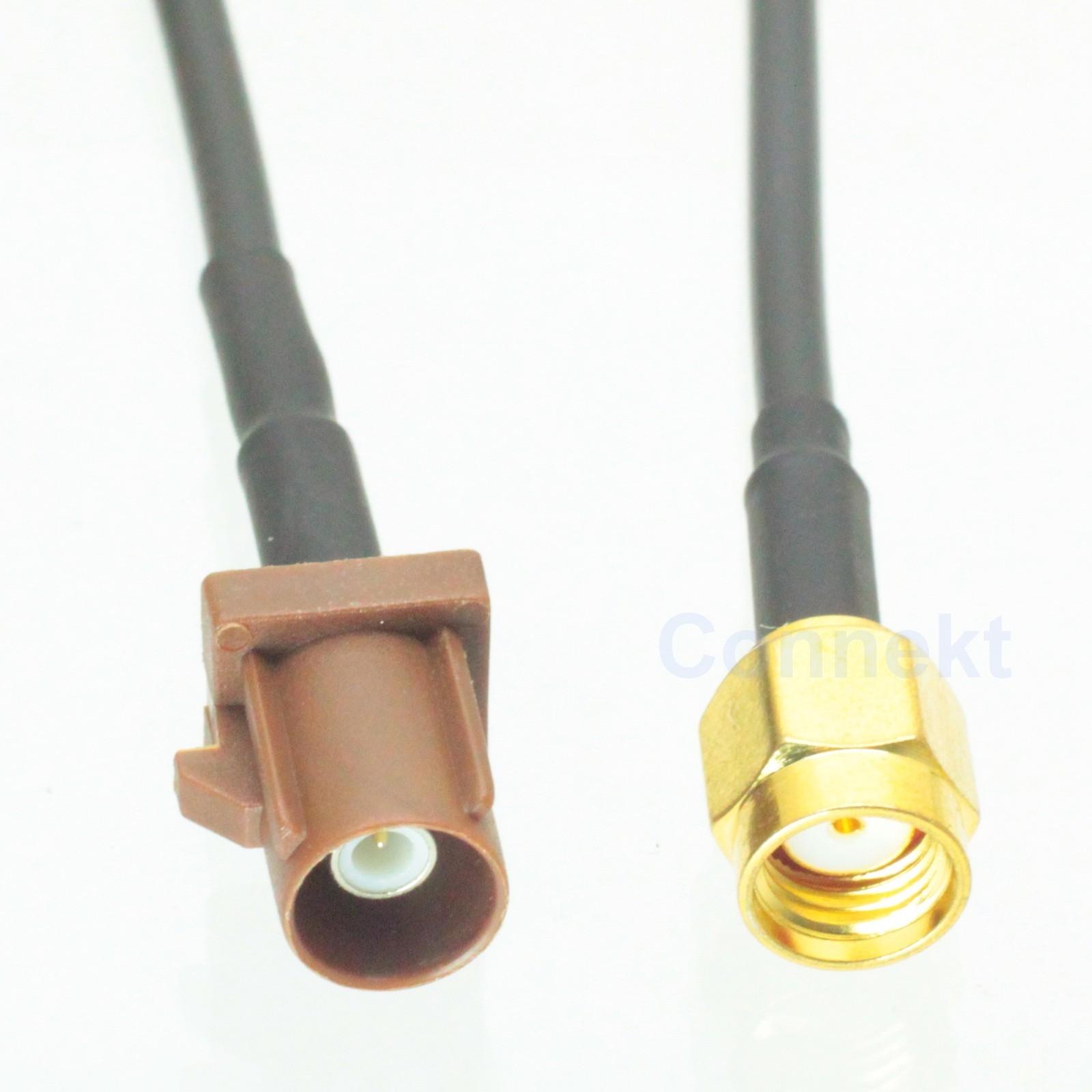 Fakra SMB F 8011 male plug to RP-SMA male 6" RG174 pigtail cable Brown TV2