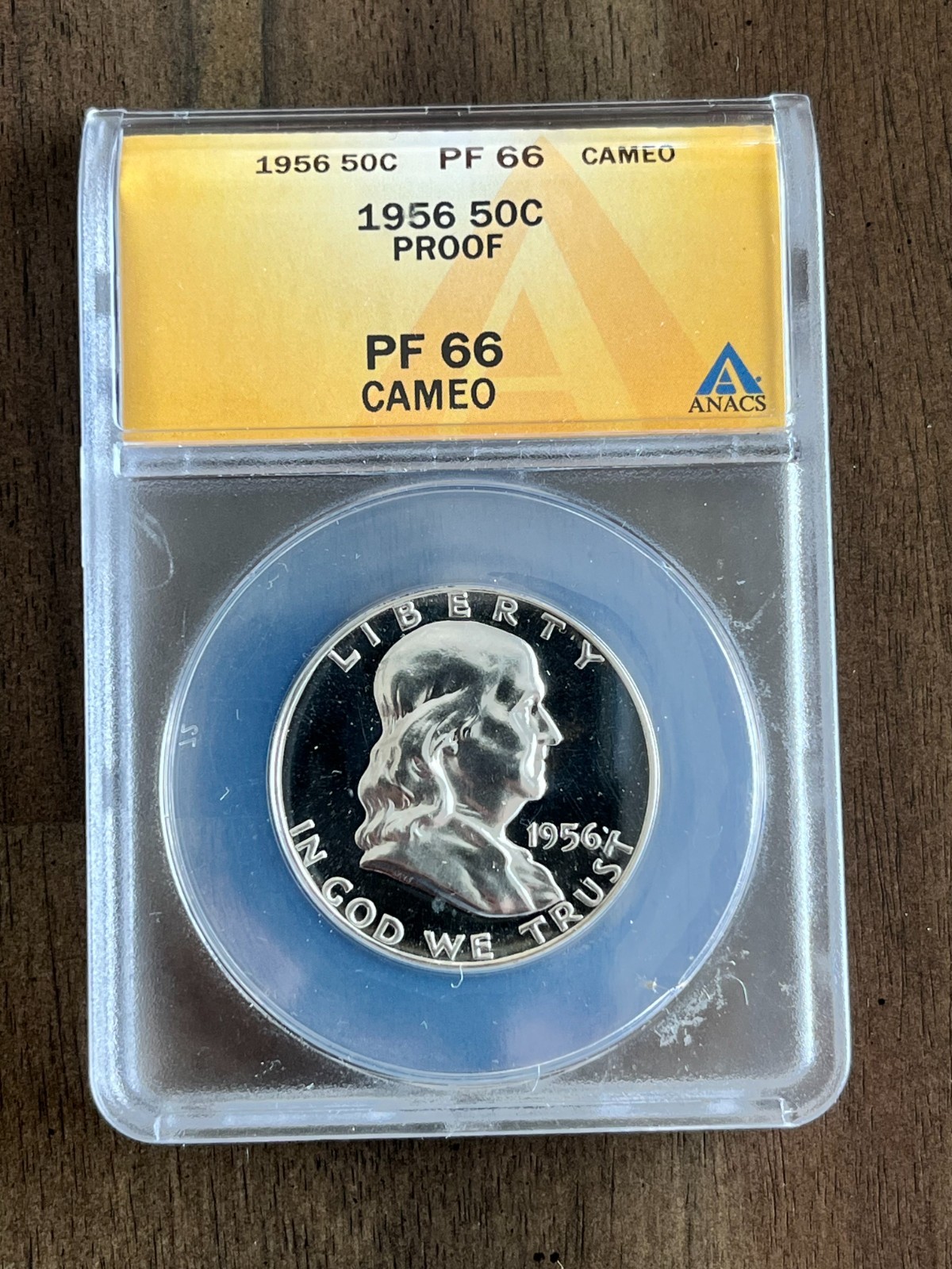 1956 Franklin Half Dollar ANACS PF66 Cameo