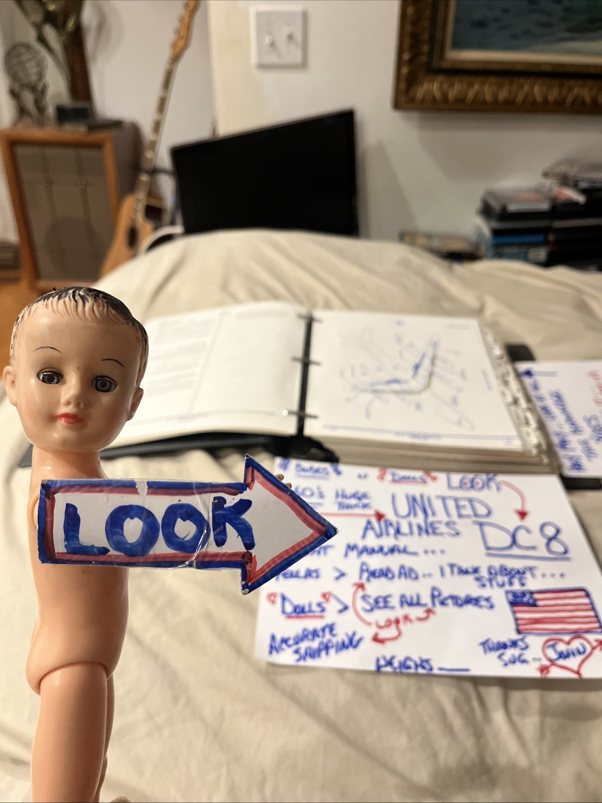 Very Rare 1960S 70S  From United Airlines DC8 Airplane Flight Manual Pilot