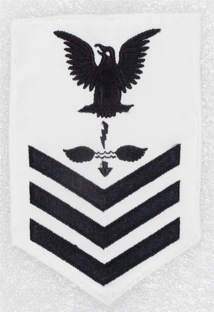USN Navy Rate: PO1, Aviation Antisubmarine Warfare Technician - white
