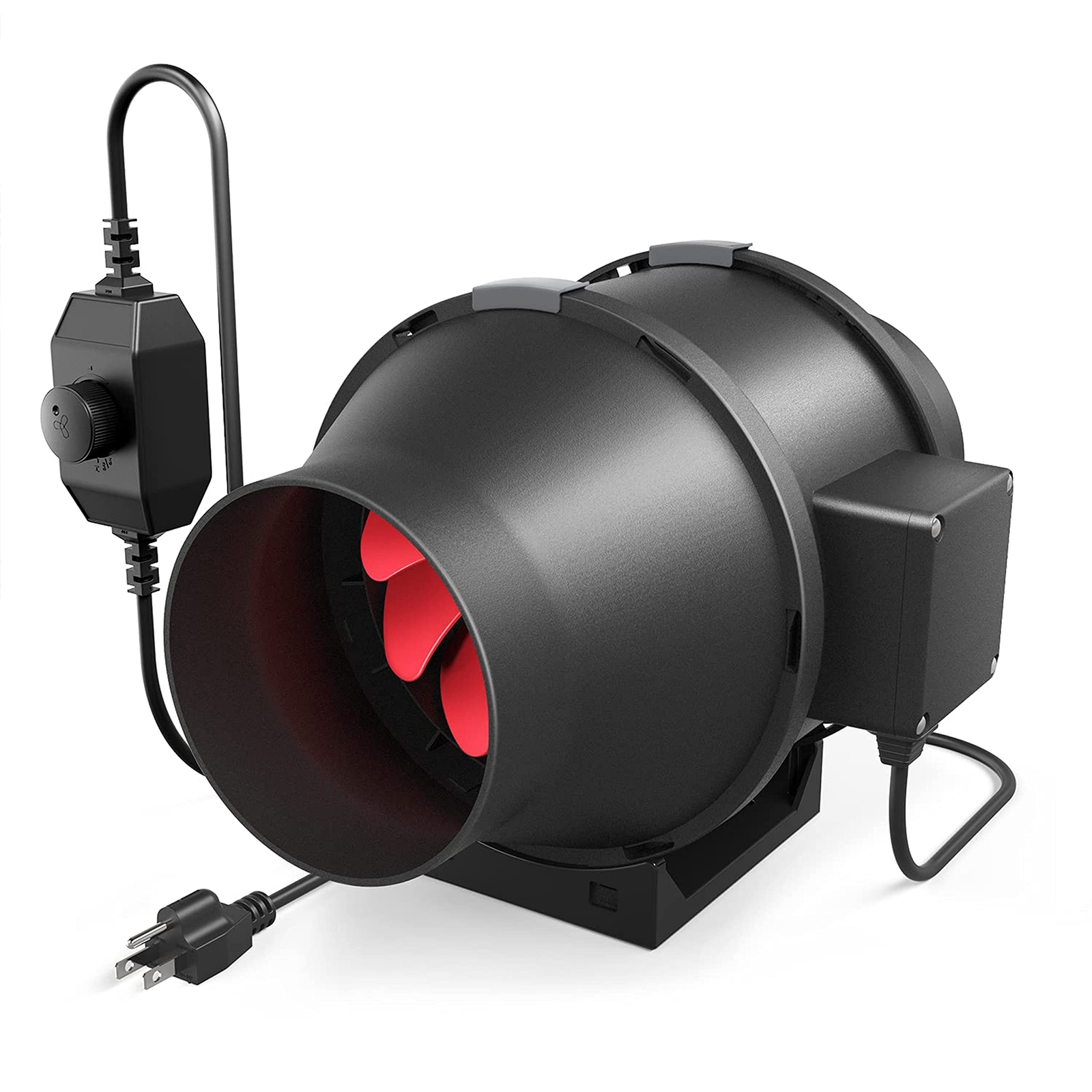 4 Inch 200 CFM Exhaust Inline Duct Fan with Variable Speed Controller HVAC Blowe