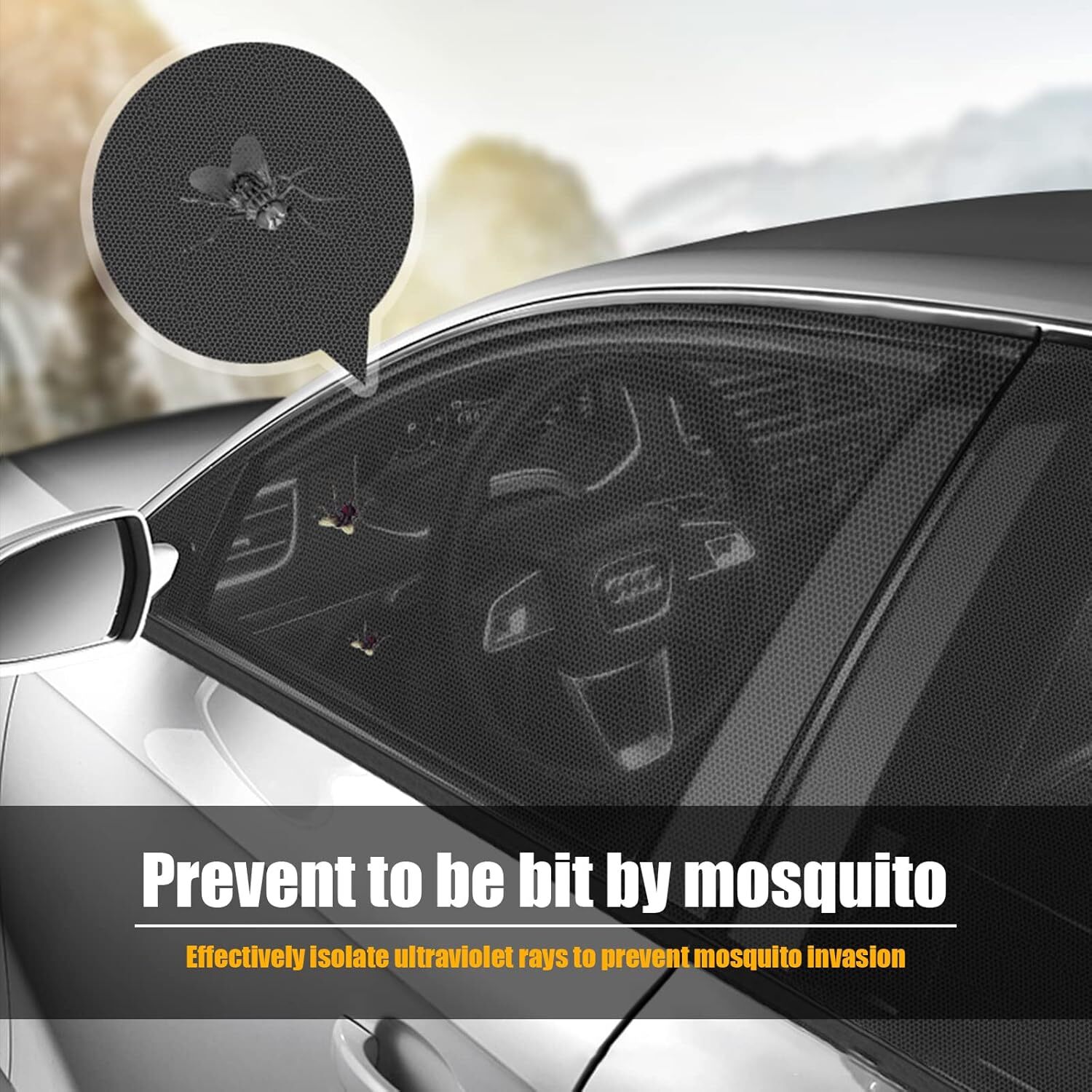 4Pcs Car/SUV Window Side Screen Sun Mesh Shade Cover Sunshade Visor Elastic USA