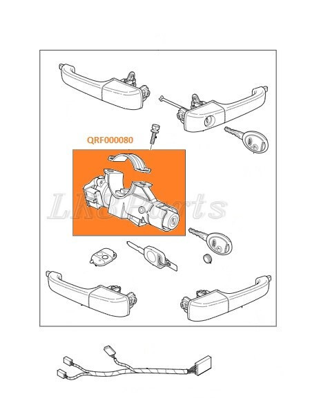 Ignition Lock Switch Retrofit Kit with Keys QRF000080 for Discovery 2 II
