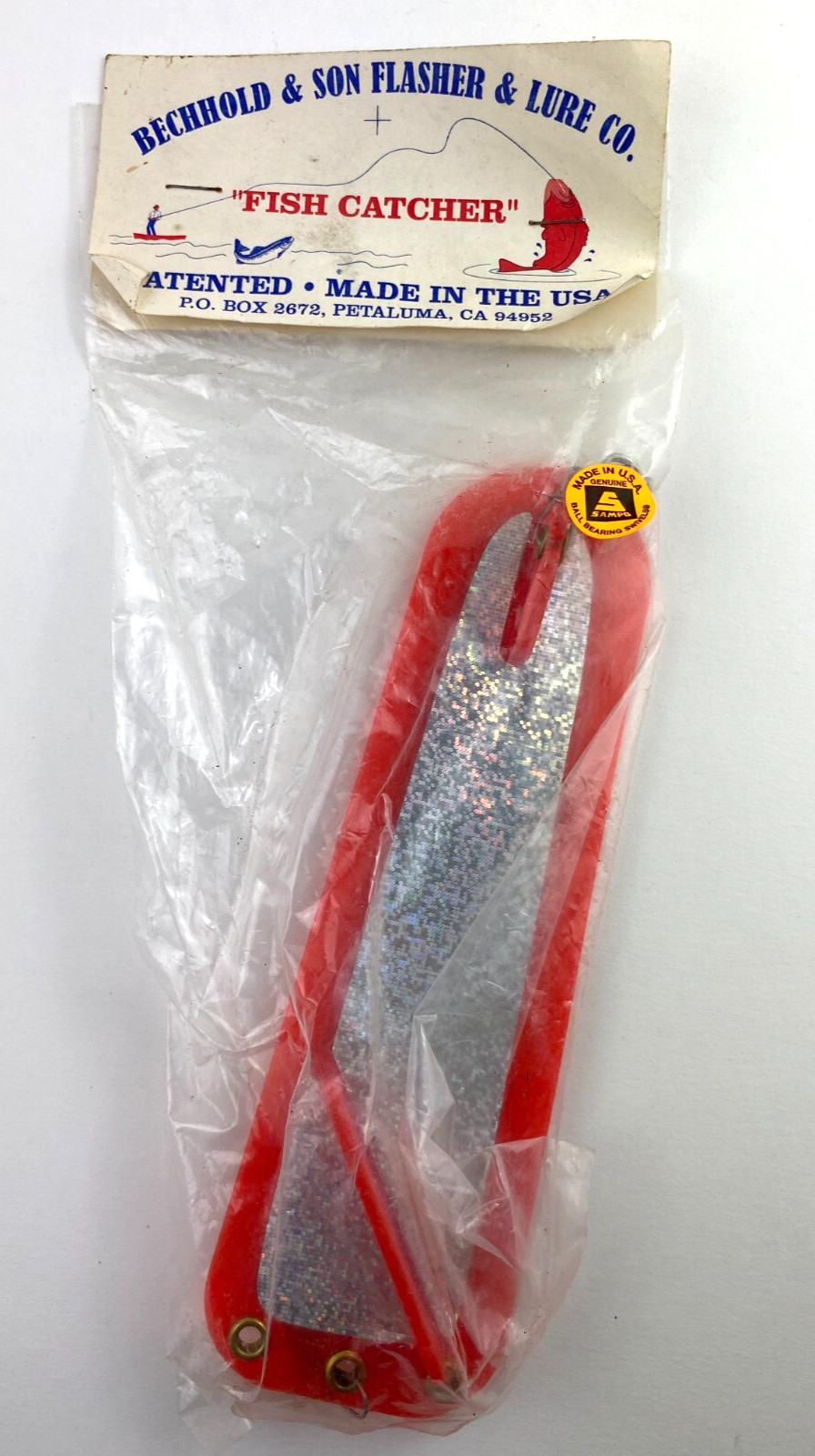 Vintage Bechhold And Sons Fish Catcher FLASHER Double Sided 8"