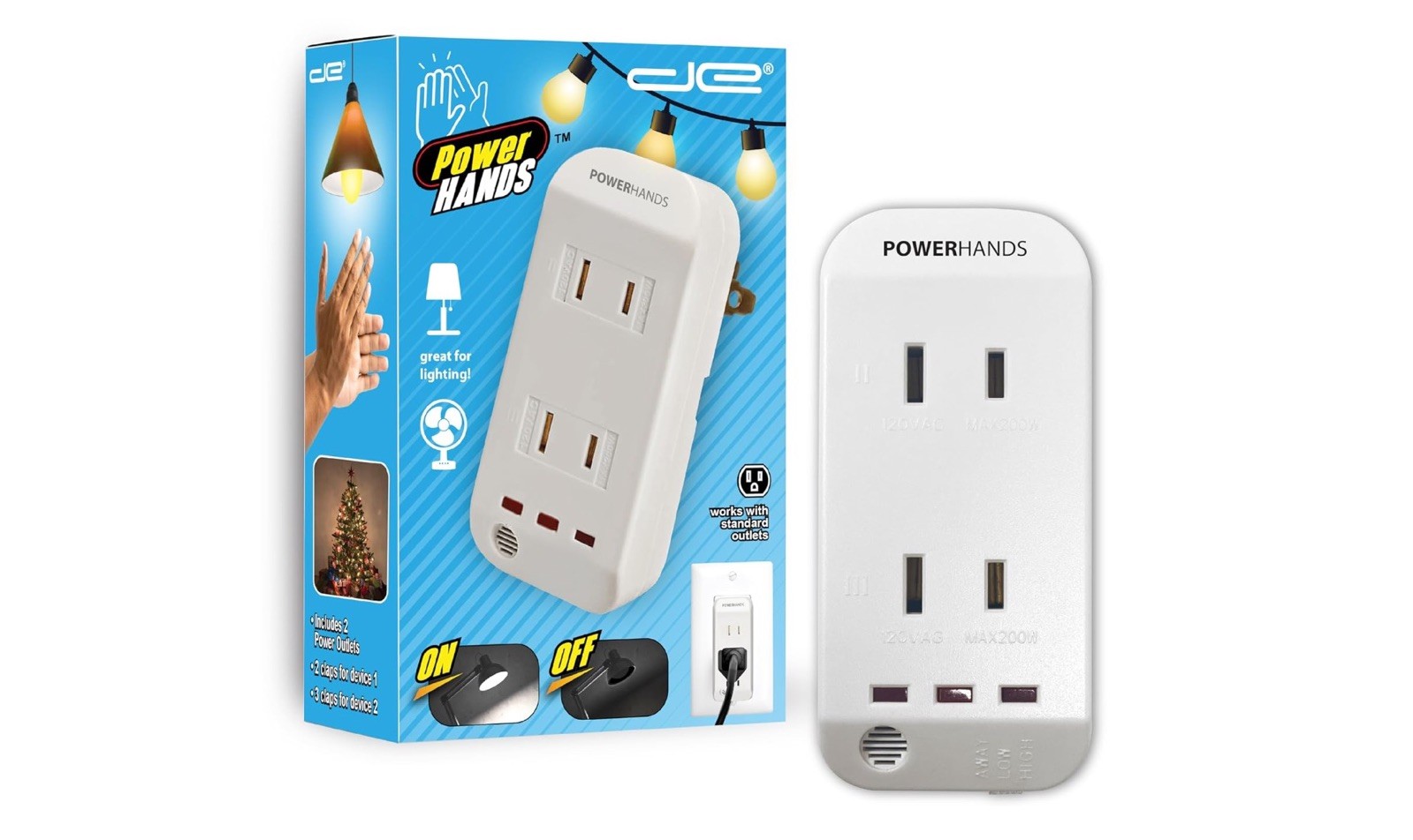 Power Hands | Clapping Light Control Noise Detecting Wireless Wall Outlet