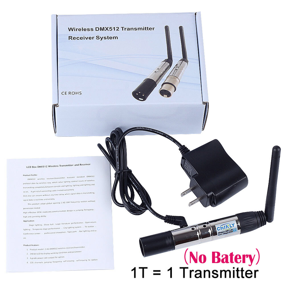 DMX512 Controller 1 Transmitter with 3 Receiver Wireless Control for Stage Light