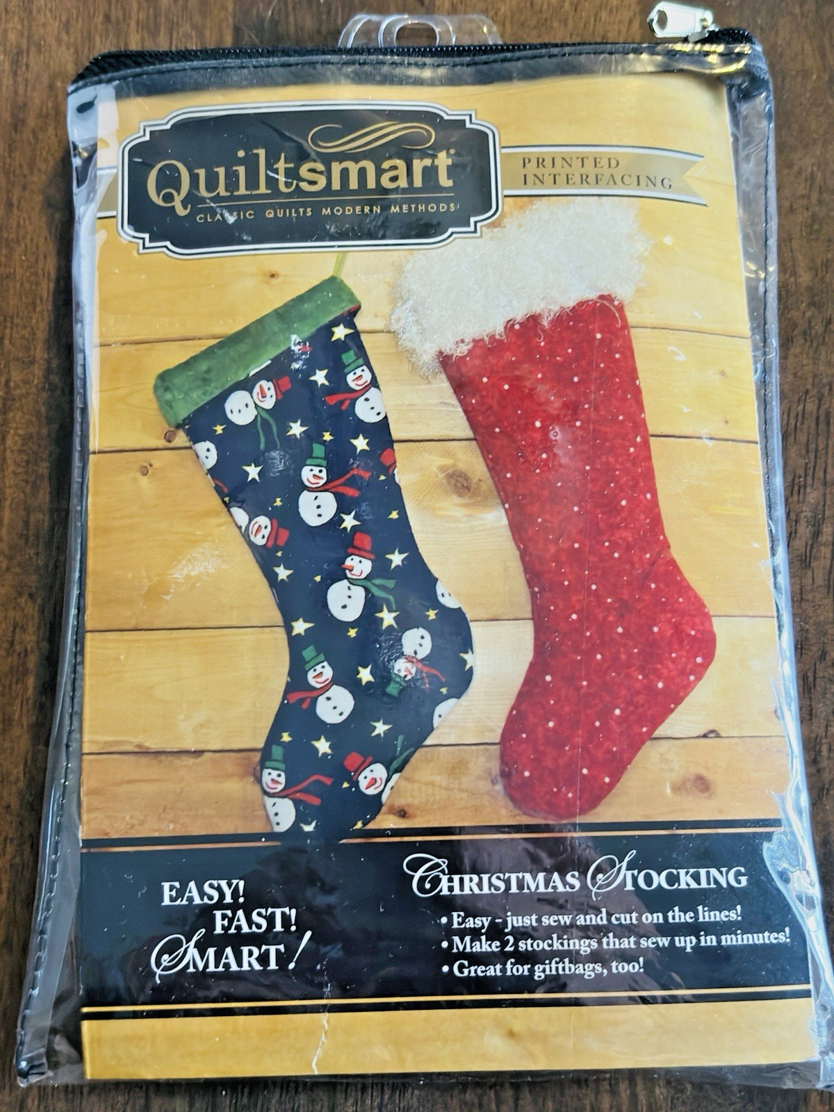Quiltsmart Printed Interfacing 2 Christmas Stockings Unused Fast & Fun Sewing