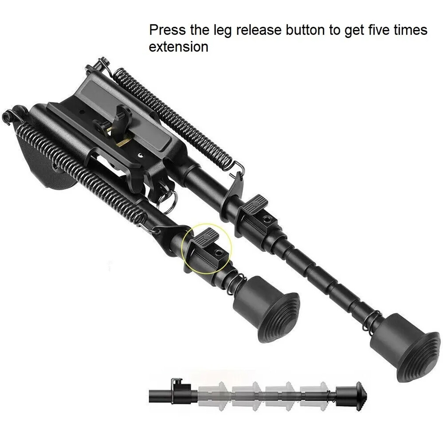 6-9Inch Precision Tactical Rifle Bipod Tactical Spring Return Rail Mount Adapter