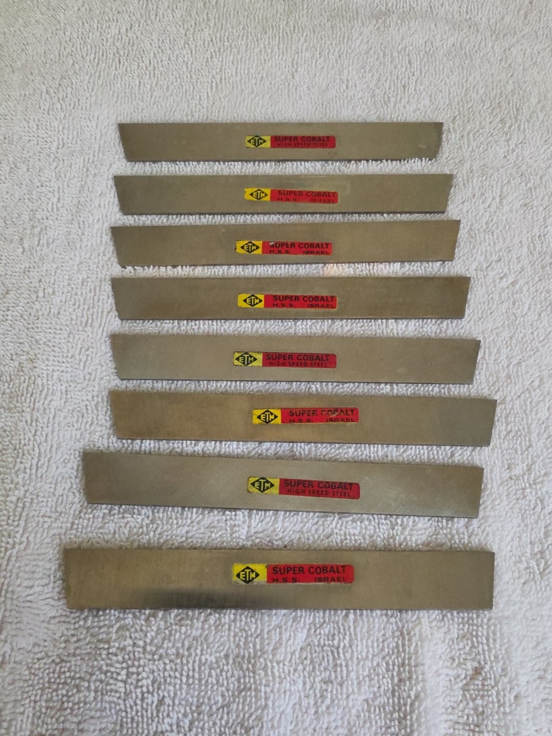 Lot of 8ea ETM Super Cobalt HSS 5" x 5/8" x 3/32" Lathe Cutter Tool Bits - new