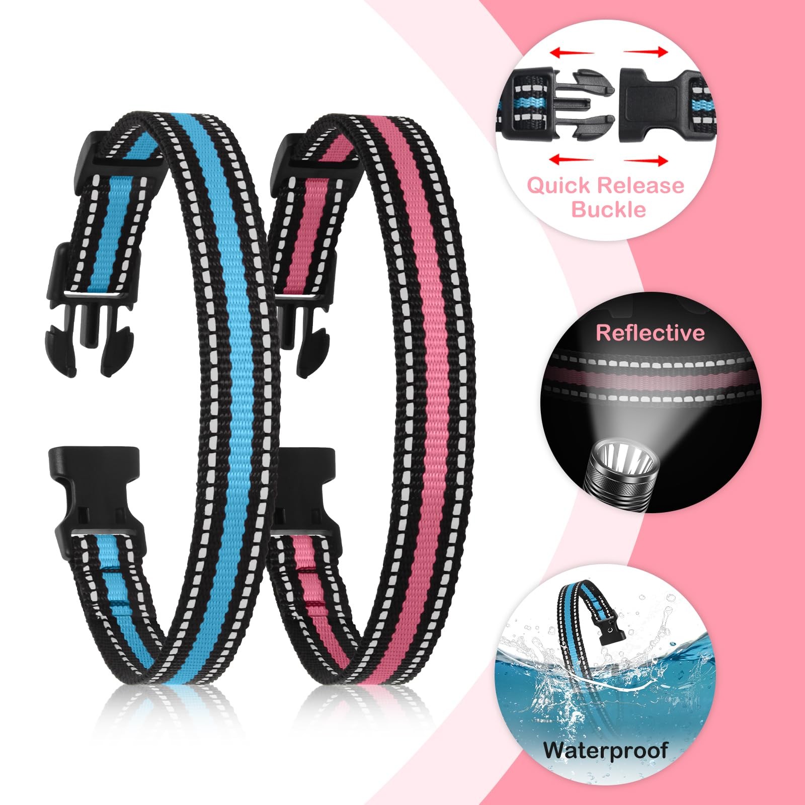 Collar Replacement Strap Compatible with Dog Training Collar Receiver, Reflec...