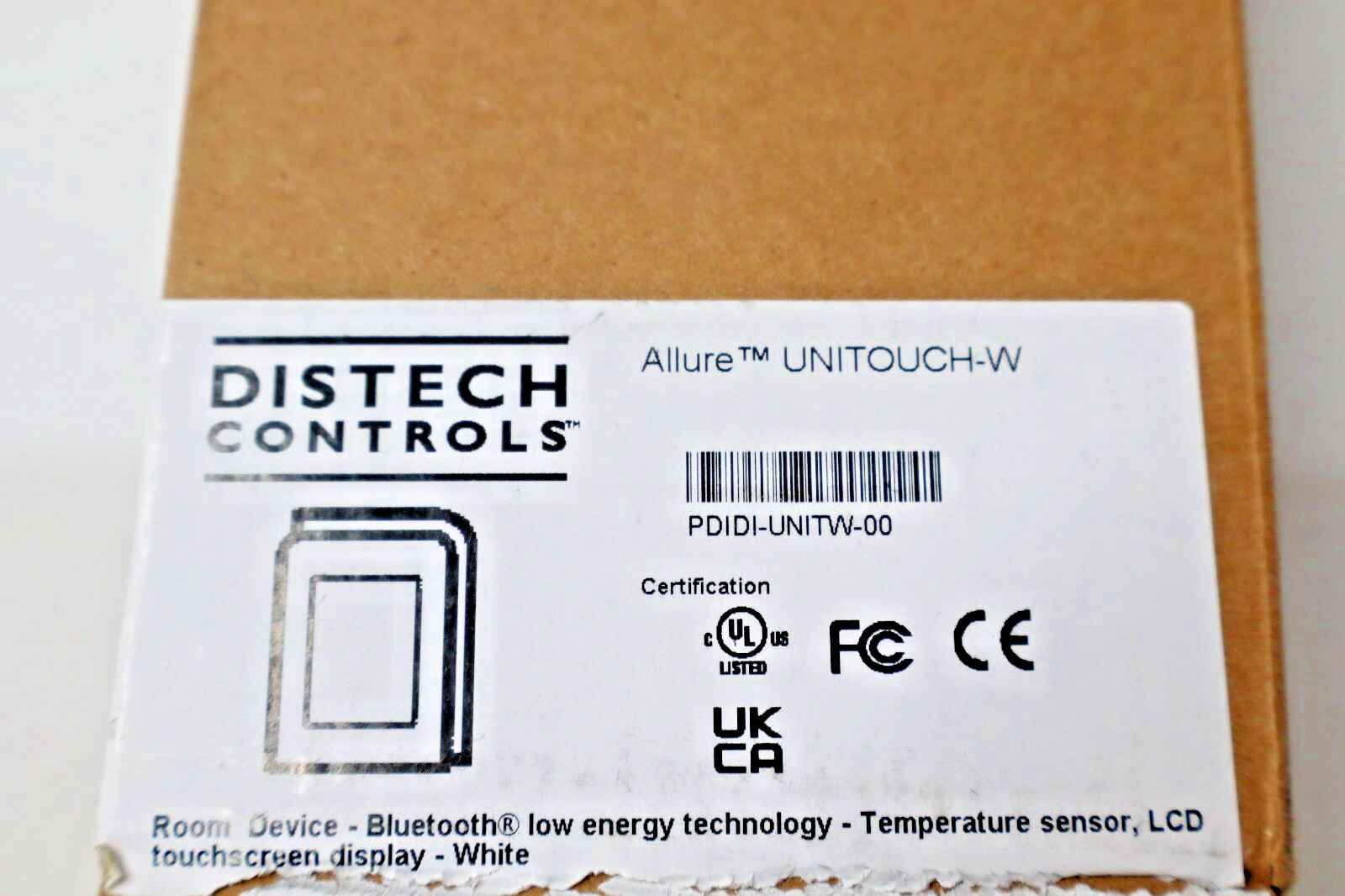 Distech Controls Allure UNITOUCH-W PDIDI-UNITW-00 Bluetooth Room Device NEW