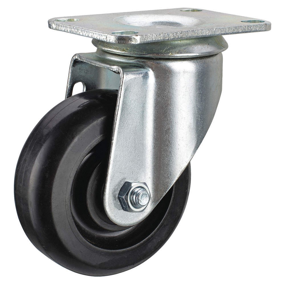 GRAINGER APPROVED P2S-PB030G-P Plate Caster,Swivel,3 13/16"H 33H744