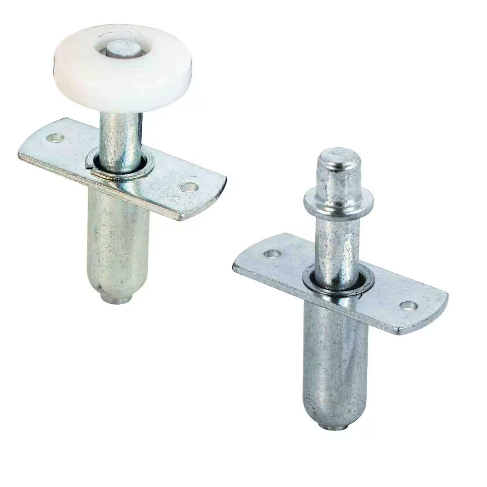 Top Pivot and Guide Wheel, 3/8 in Diameter, Steel/Plastic, Mill