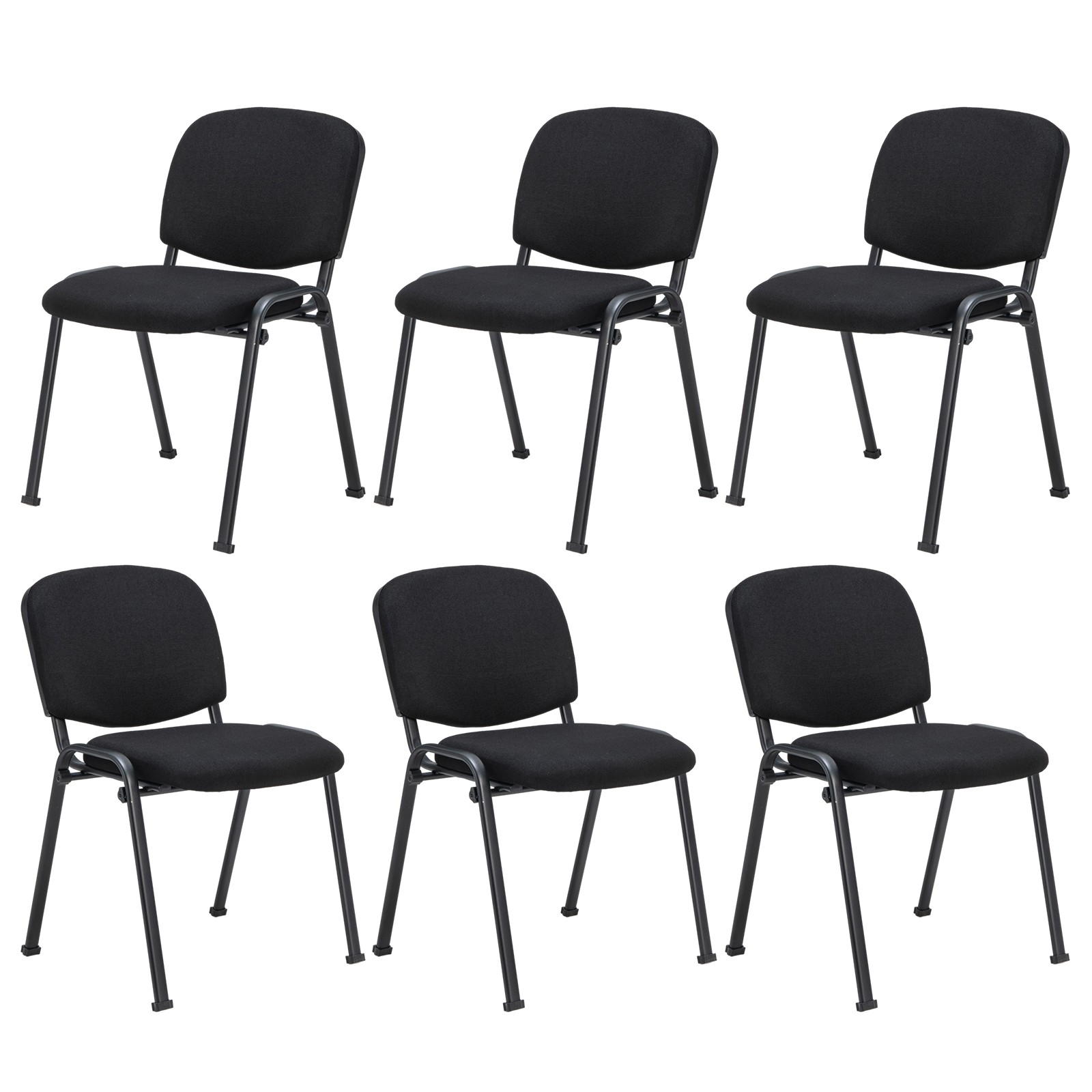 6PCS Office Guest Chair Stackable Reception Chair Waiting Conference Room