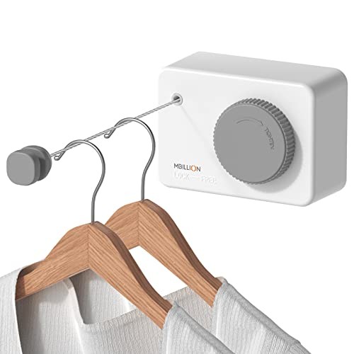 White Retractable Laundry Clothesline | 13.8 Ft stainless White-New Model