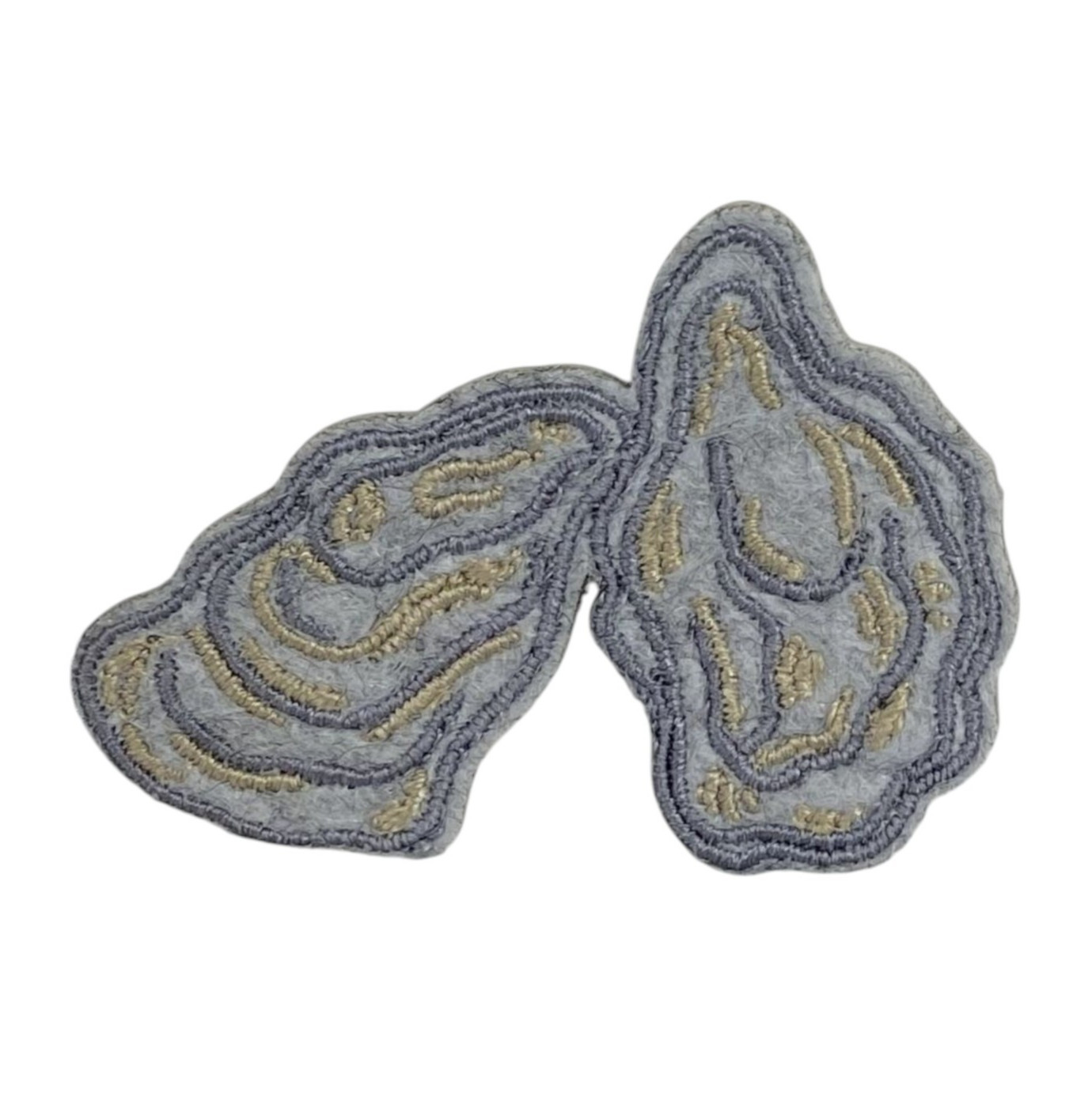 Oyster Patch Iron On Patch Embroidered Clam Shell Coastal Seafood 2 Inch