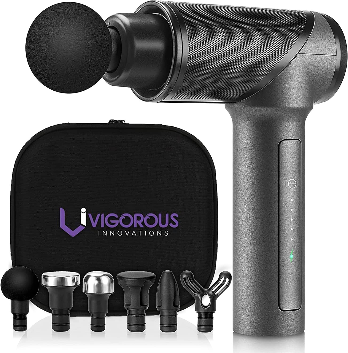 VI Pro Mini Massage Gun — Deep Tissue Percussion Massager with 6 Attachments
