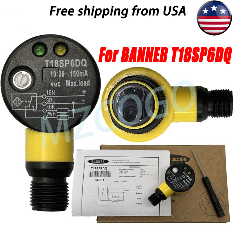 T18SP6DQ New in Box Photoelectric Switch Sensor PNP For BANNER 500mm 10-30VDC