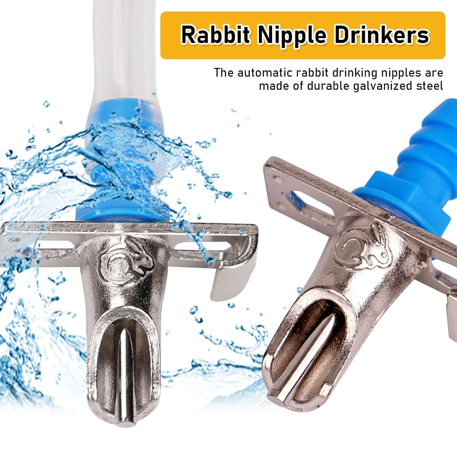 Automatic Rabbit Watering System 12 Blue Self Watering Drinkers Kit