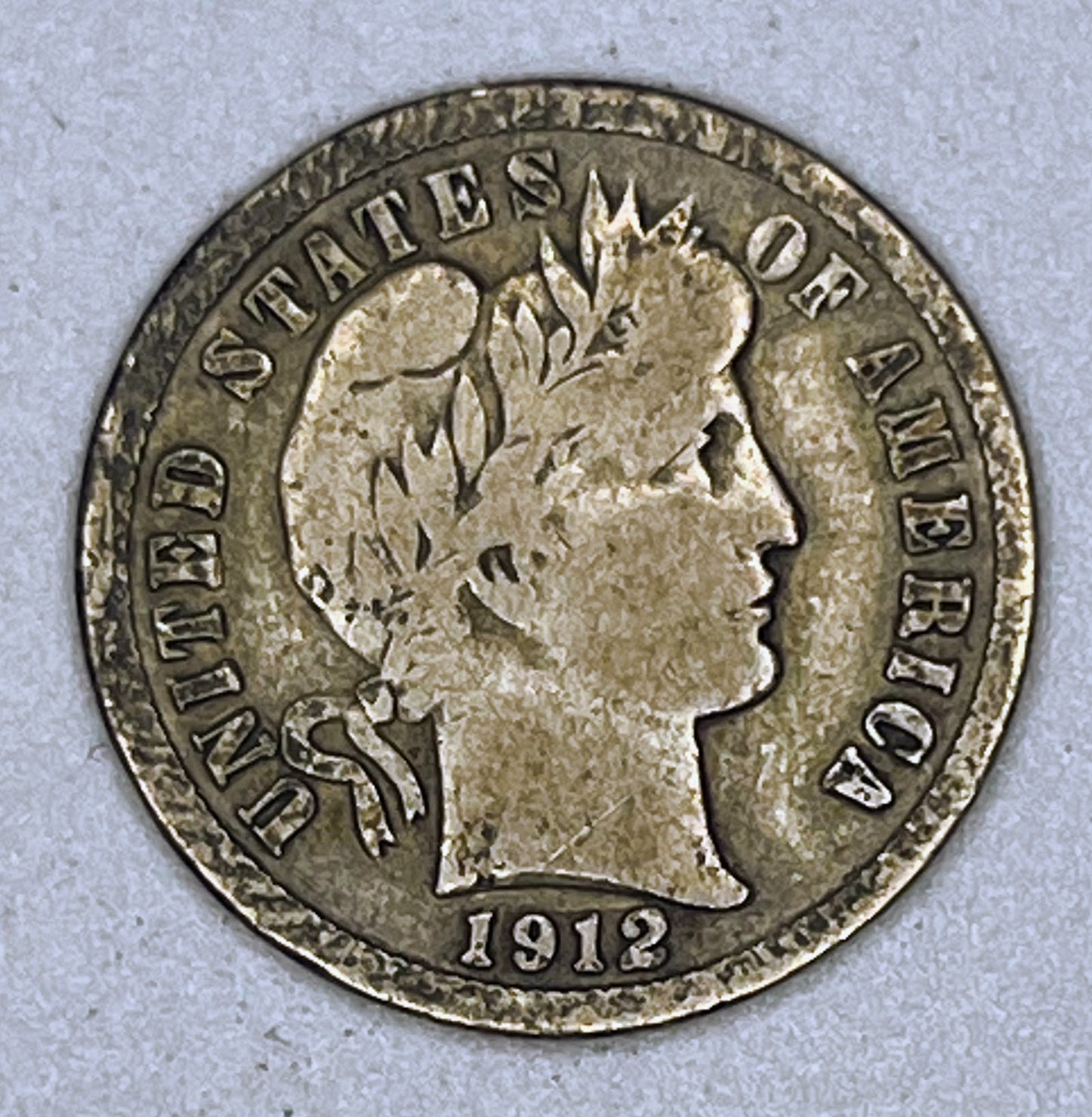 1912 D Barber Dime 10C Denver Mint VG Two Letters of Liberty Head