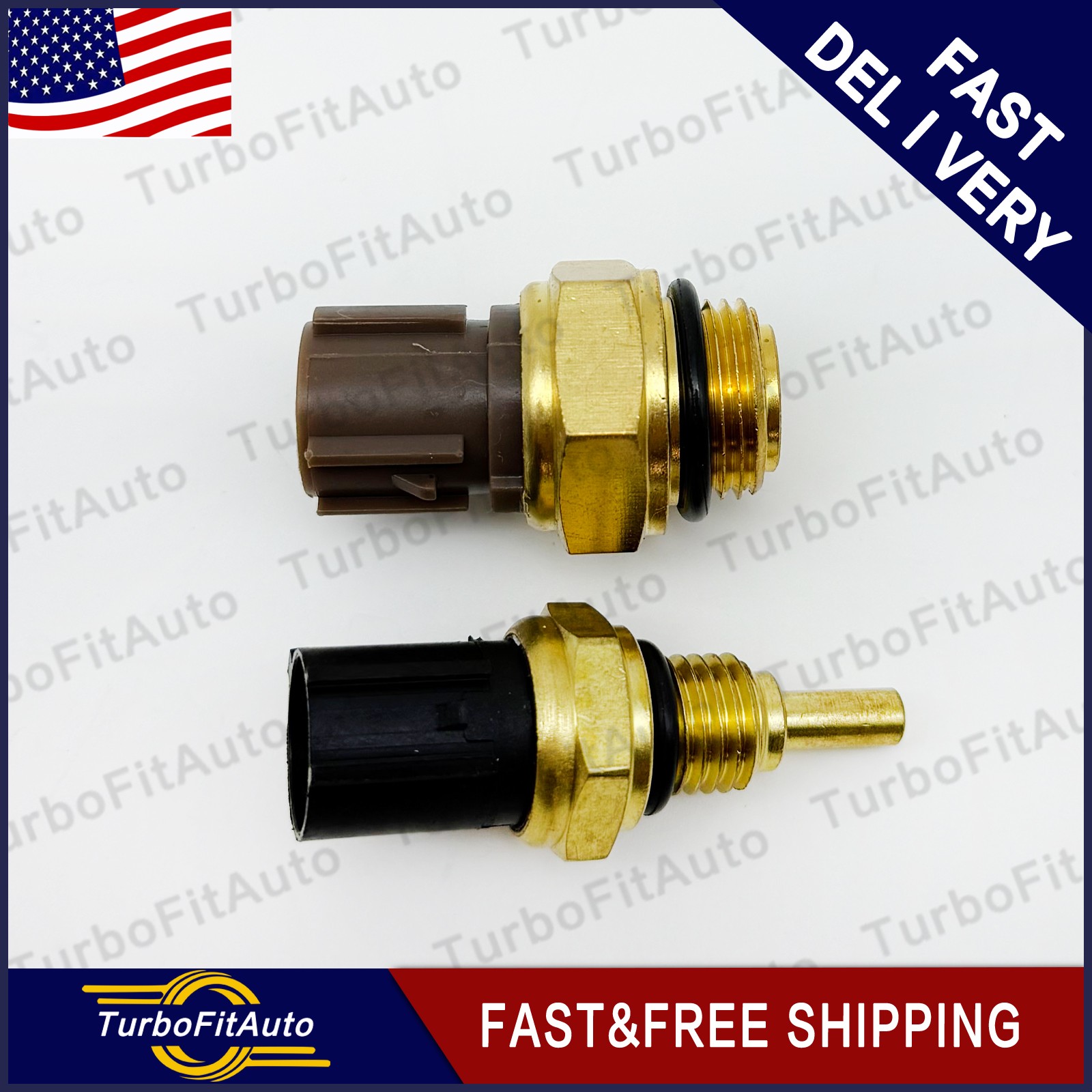 OEM Set of 2 Cooling Fan Switch Coolant Temp Sensor For Honda Accord CR-V Civic