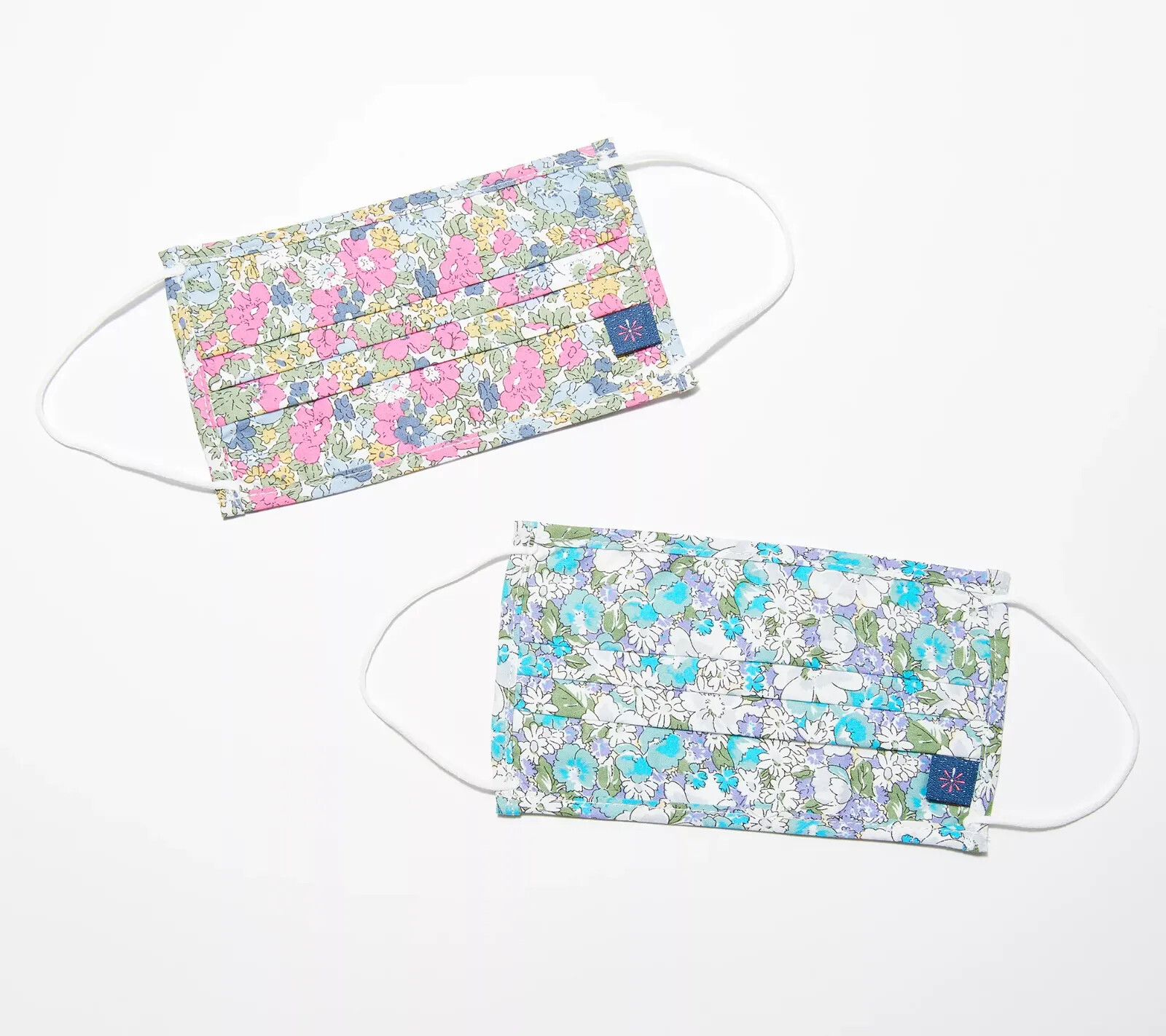 Isaac Mizrahi Set of 2 Floral Printed Cloth Face Coverings Watercolor Floral