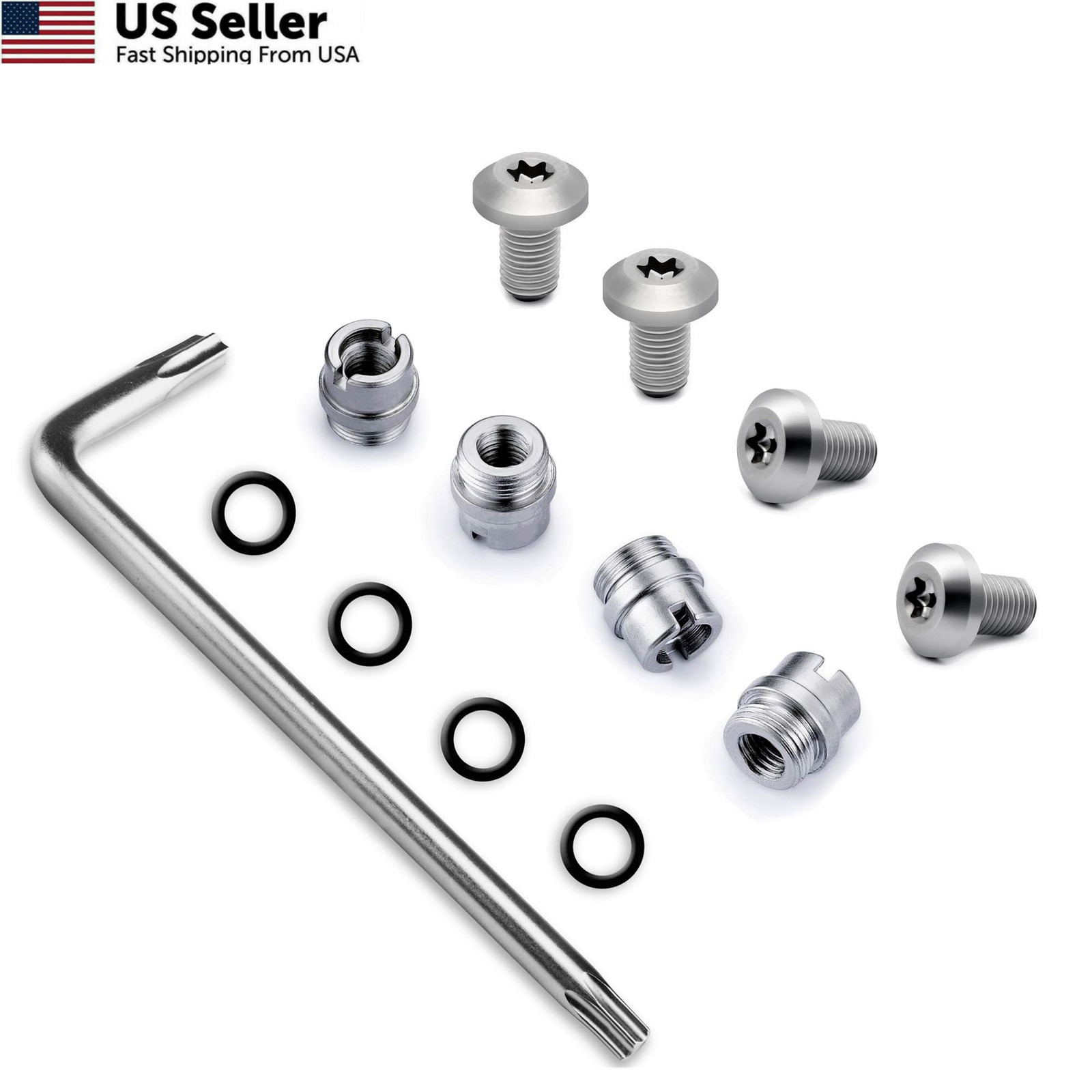 Guuun 1911 Grip Screws Bushings T10 Torx Key 4 O-Rings Stainless Steel FROM USA