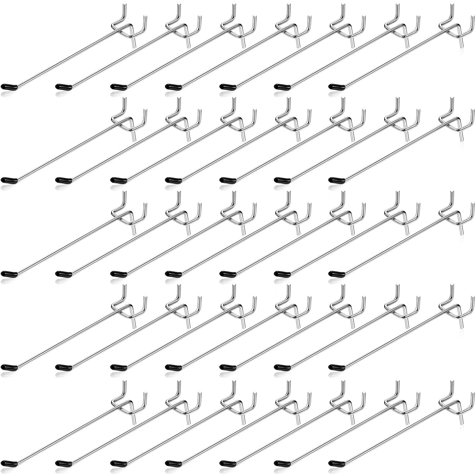 100 Pack 6" Pegboard Hooks – Metal Display Tool Hangers for Garage, Store