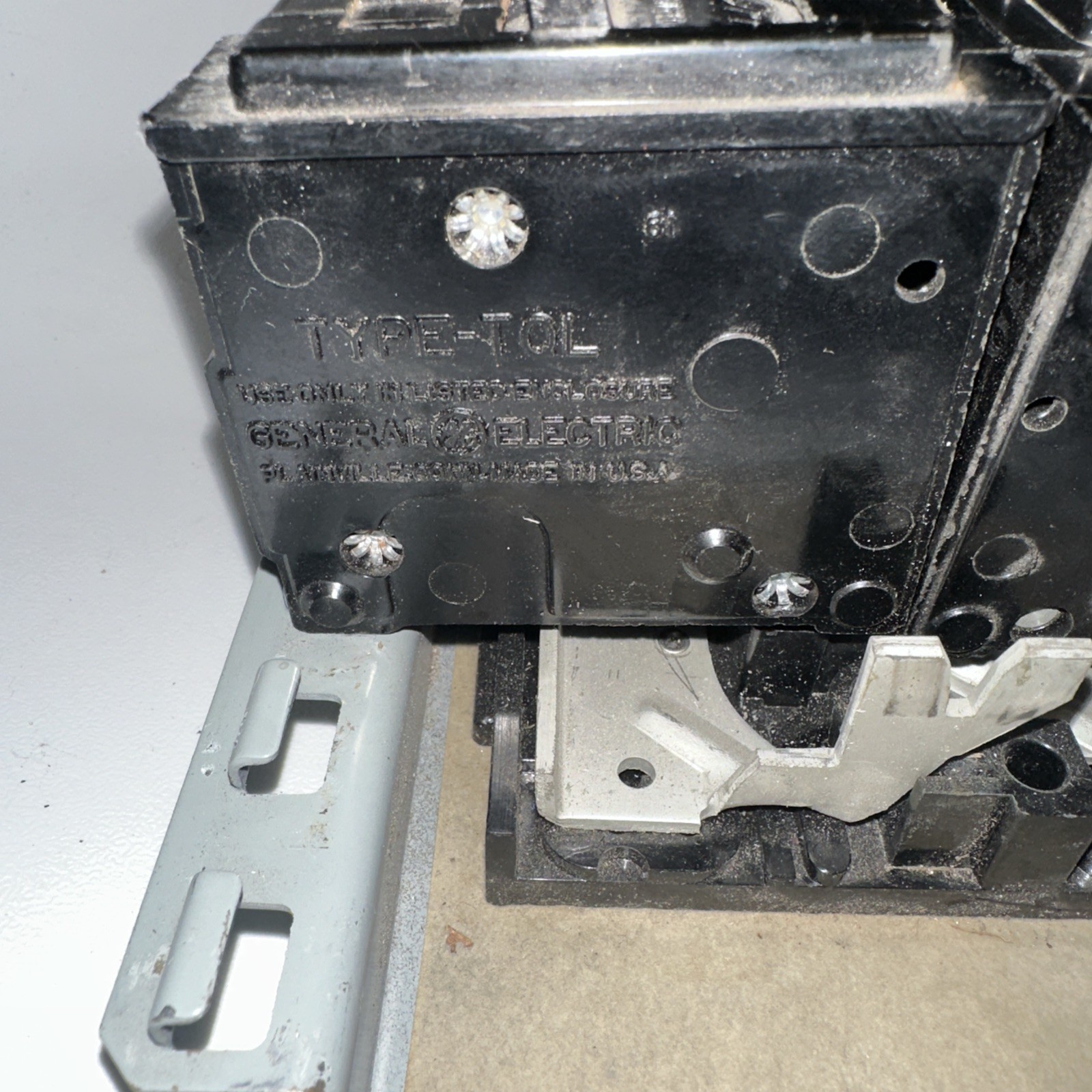 Electrical Load Center, service panel interior containing GE circuit breakers