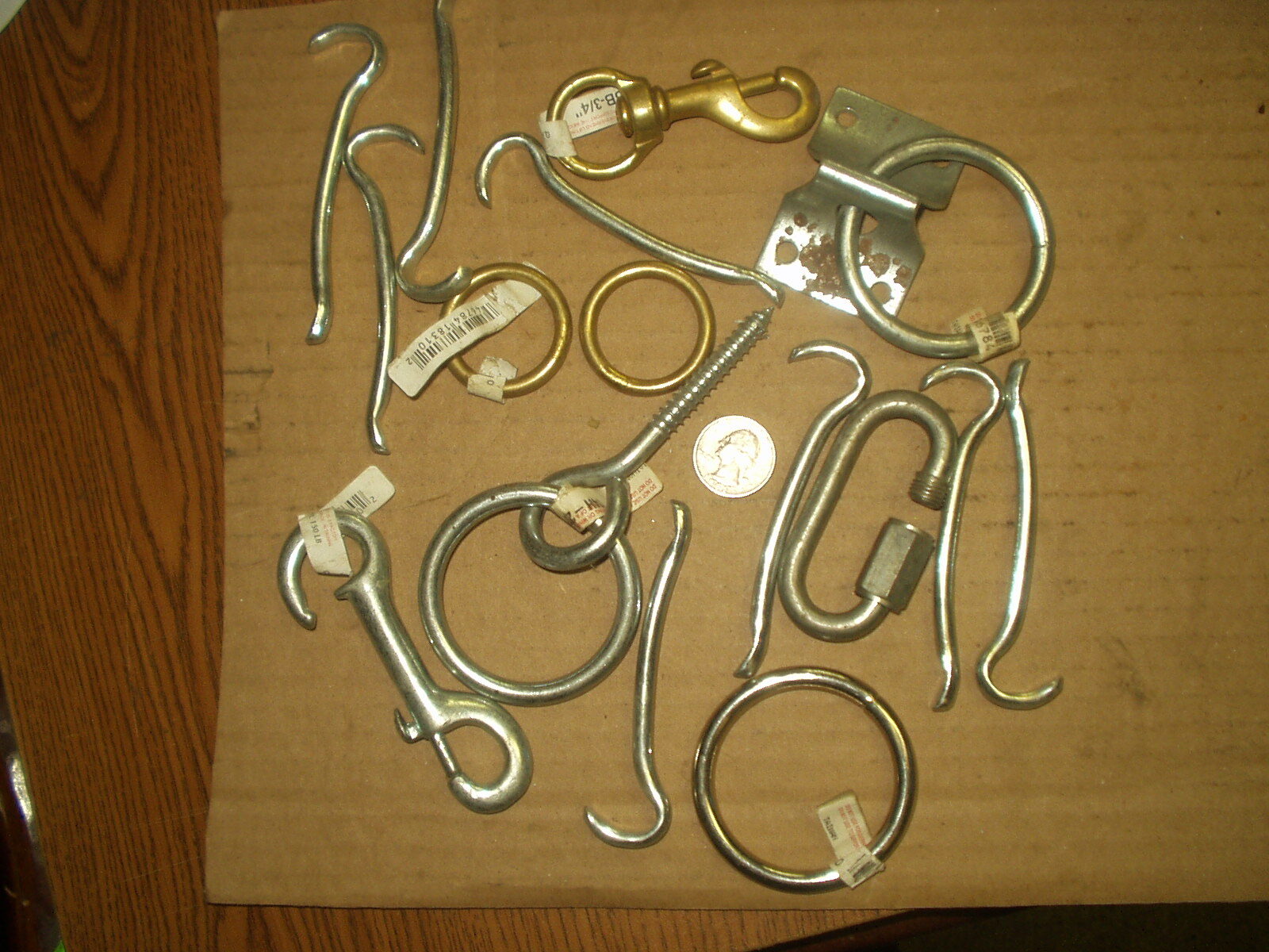 Lot of  16  Horse Tack Hardware, Anchor Rings . Buckle  Parts,Lead Snaps Etc.