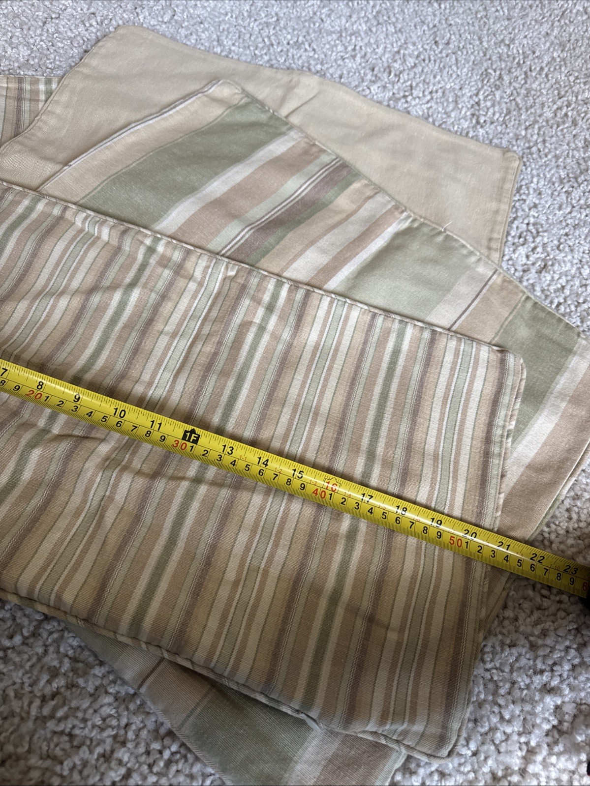 Restoration Hardware RH Sage Green Striped Pillow Case Covers Set Of 4