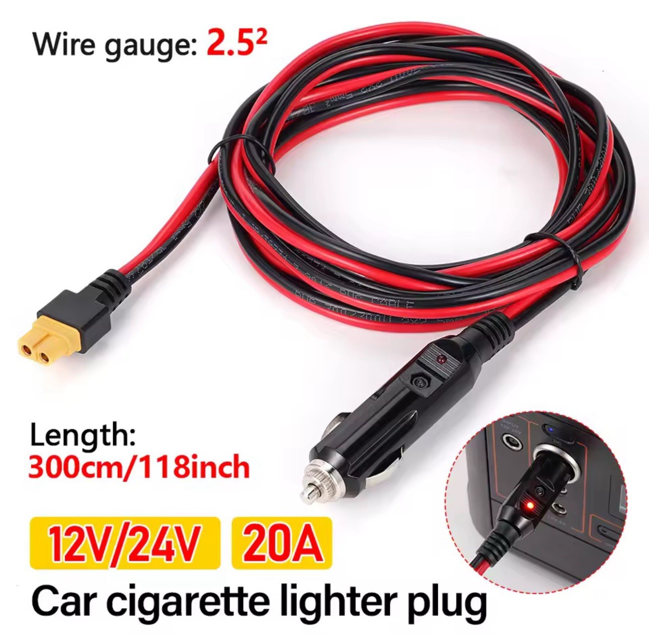 10 ft  XT60 Female to Solar Connector Extension Cable Wire for Solar Generator