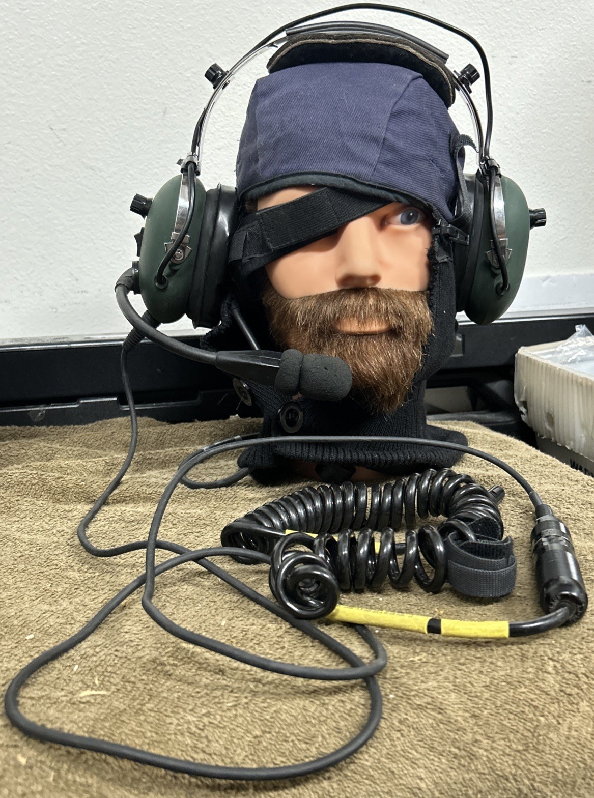 Military ANR Aviation Peltor Stereo Microphone Headset EM-001-AP