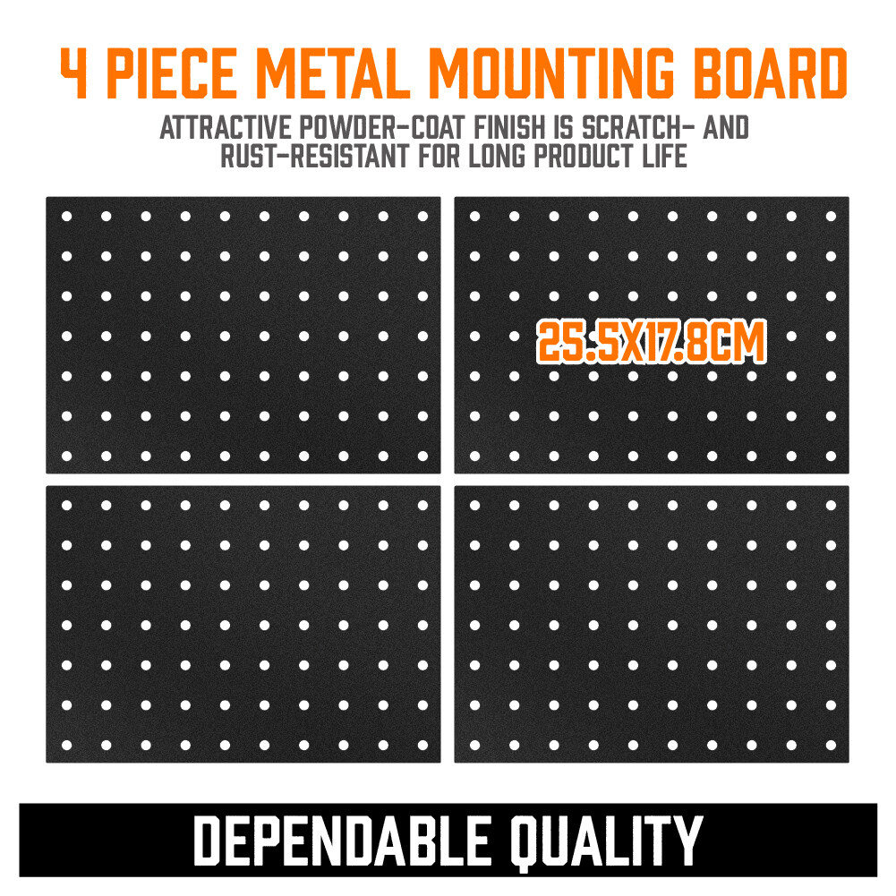 127 Pcs Pegboard Hooks Assortment (3 Baskets 4 pegboard) Organizing Tools