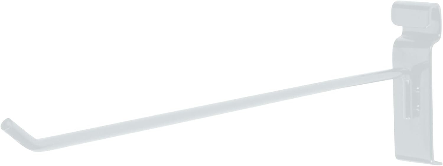 Lot of 100  12" Wire Slat Grid Hooks Pegs Gridwall White 6mm Tubing 3" On Center