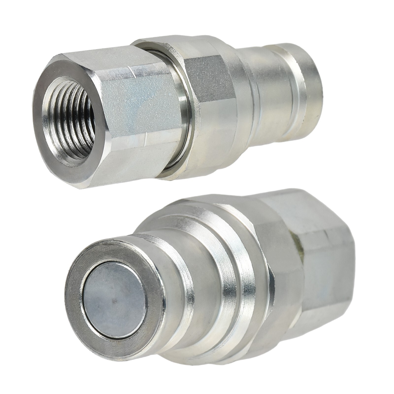 3/8" NPT Flat Face Hydraulic Quick Connect Coupler / Coupling Skid Steer, 2 Sets