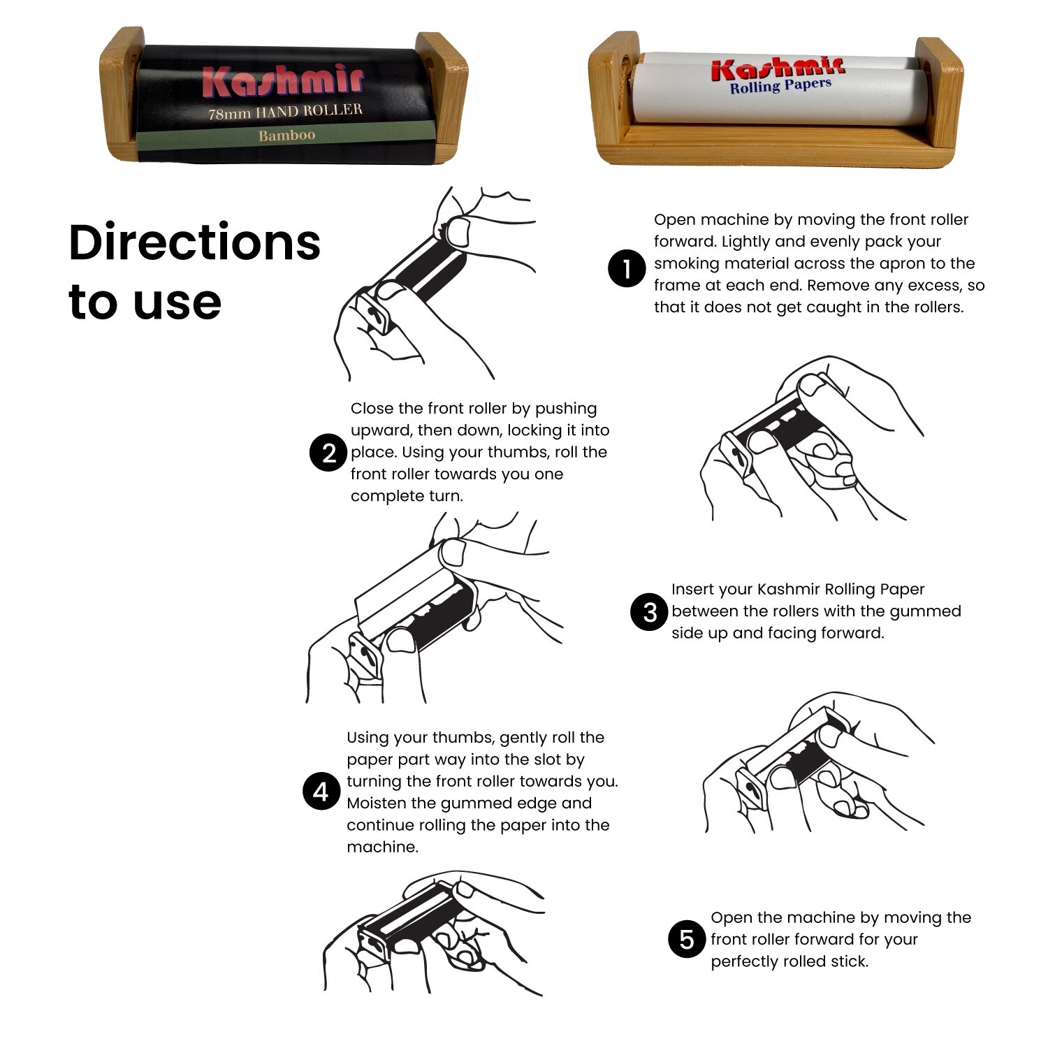 Rolling Papers Machine | Bamboo Hand Roller for rolling papers pack of 3