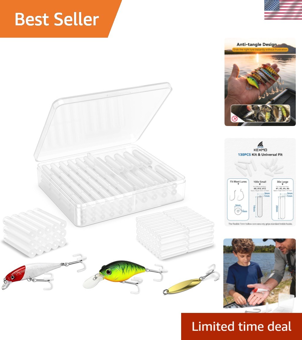 Universal Fishing Hook Protectors Kit: 130PCS Silicone Bonnets with Storage Box