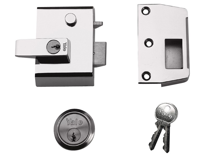 Yale Locks P2 Double Locking Nightlatch 40mm Backset DMG/PB Finish Visi YALP2DM