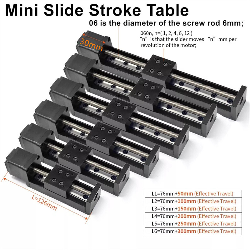 50mm-300mm 28mm CNC Linear Stage Mini Slide Stroke Table Stepper Motor