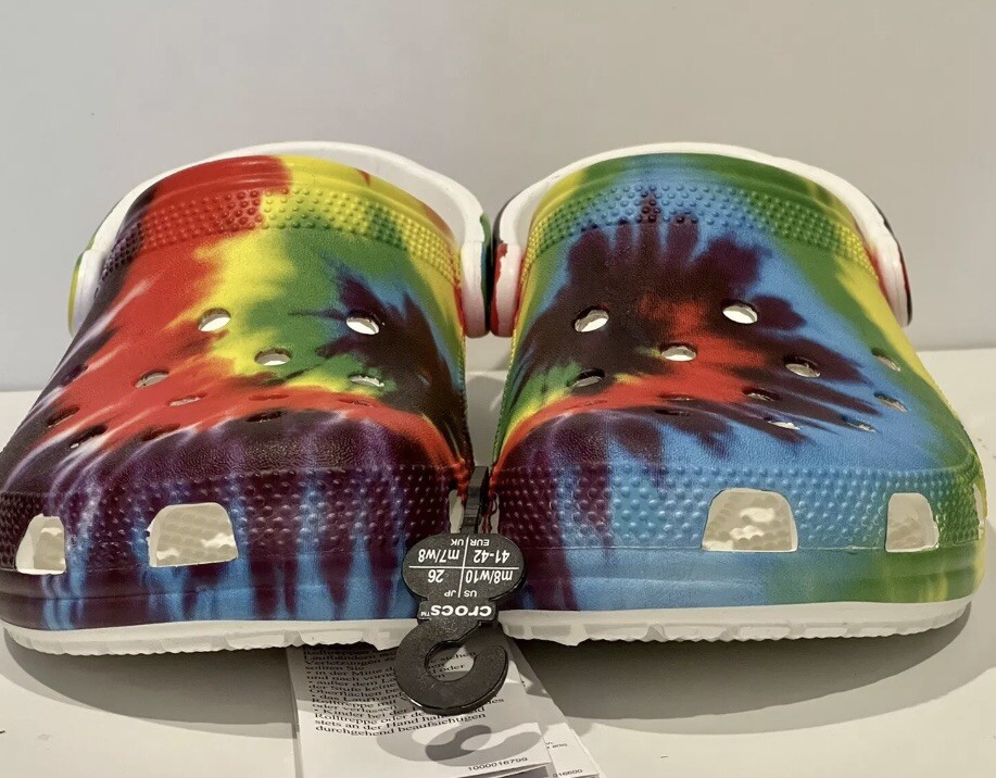 Crocs Unisex Classic Tie Dye Graphic Clog White/ Multicolor