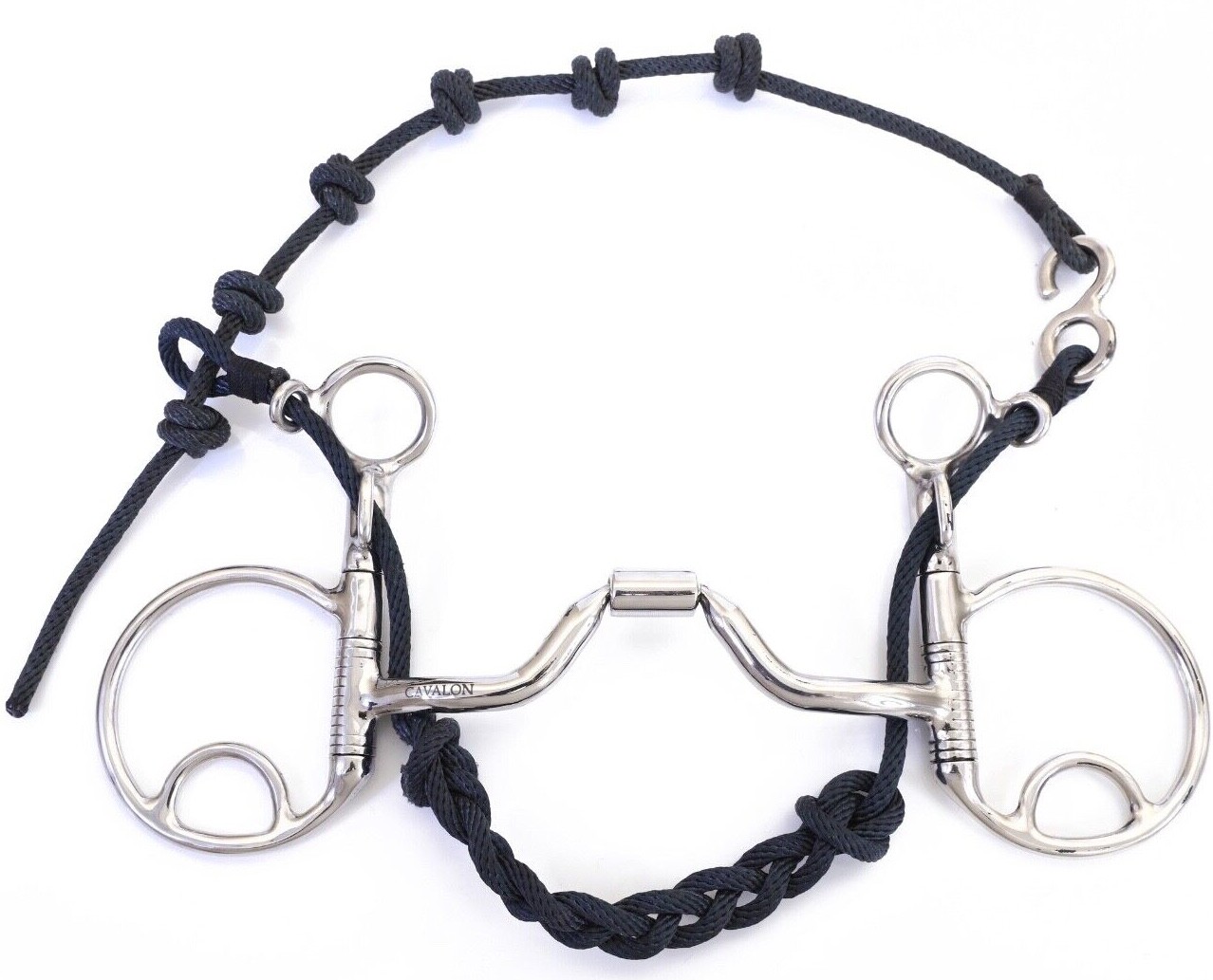 Cavalon Baucher Low Port Barrel Snaffle Bit with Noseband