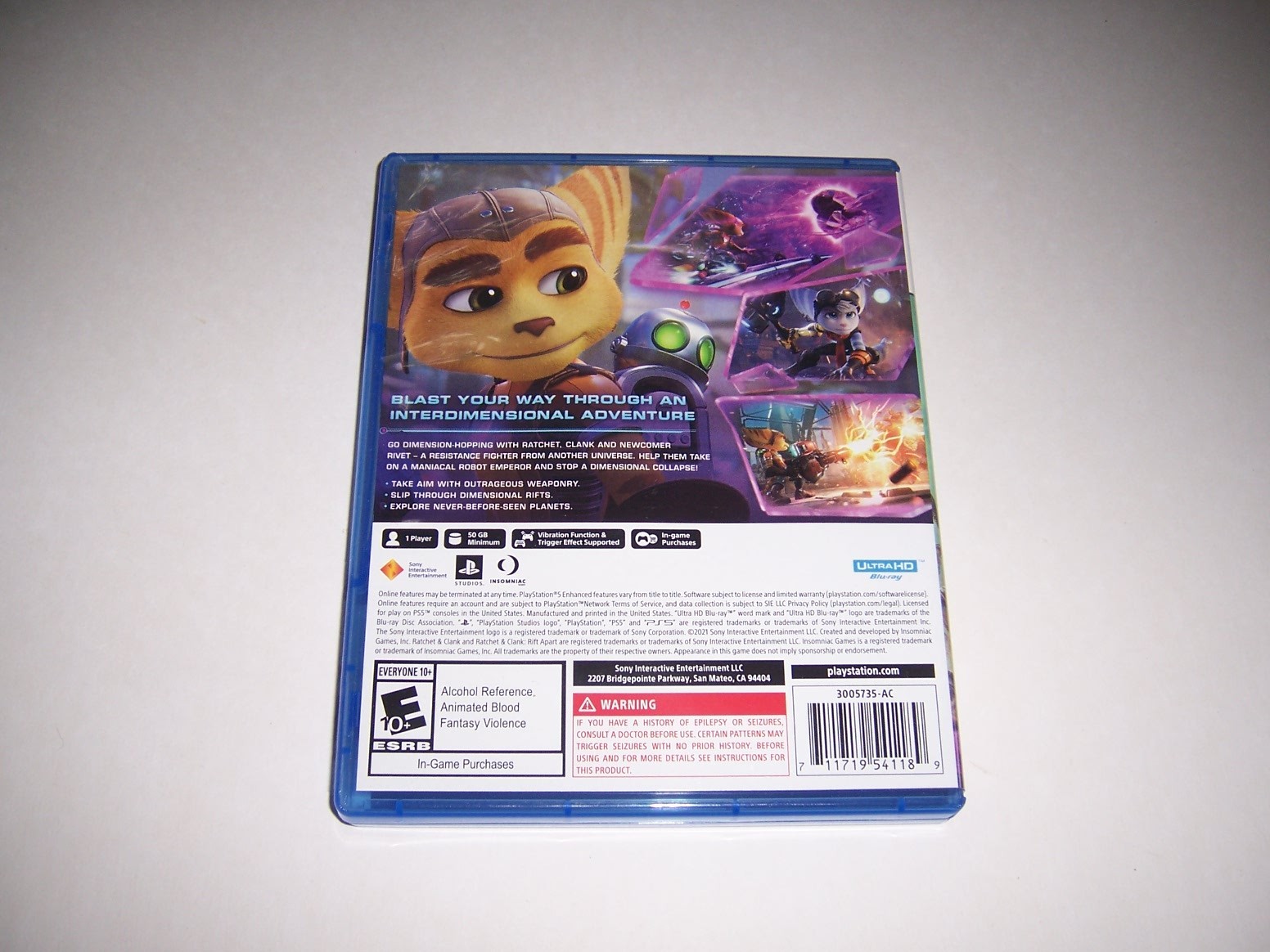 Authentic Replacement Case ONLY Ratchet Clank Rift Apart PlayStation 5 PS5